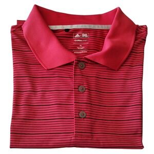 Adidas Climalite Golf Polo Shirt Mens XL Red Black Stretch Casual Country‎ Club
